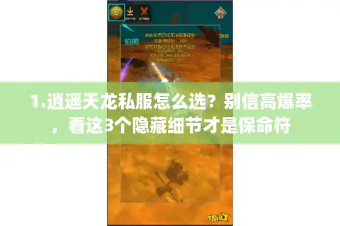 1.逍遥天龙私服怎么选？别信高爆率，看这3个隐藏细节才是保命符