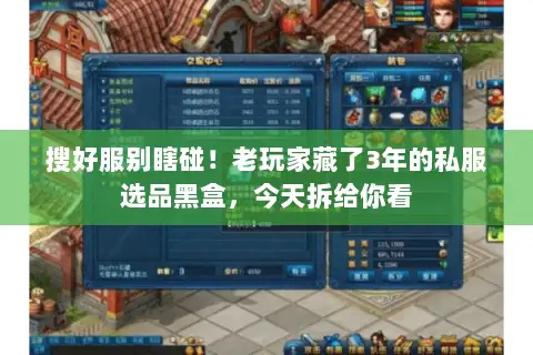 搜好服别瞎碰!老玩家藏了3年的私服选品黑盒,今天拆给你看 搜好服别瞎碰!老玩家藏了3年的私服选品黑盒,今天拆给你看