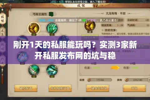 刚开1天的私服能玩吗？实测3家新开私服发布网的坑与稳