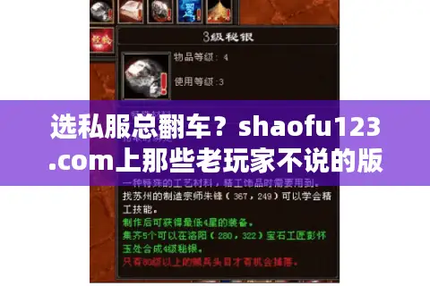 选私服总翻车？shaofu123.com上那些老玩家不说的版本挑选技巧