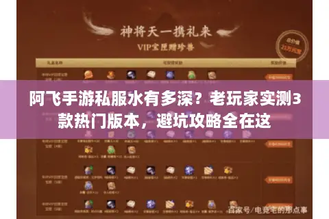 阿飞手游私服水有多深？老玩家实测3款热门版本，避坑攻略全在这