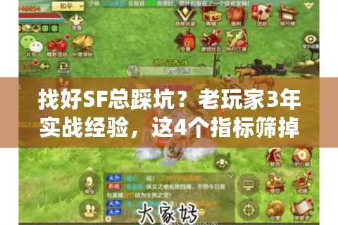 找好SF总踩坑？老玩家3年实战经验，这4个指标筛掉90%垃圾服