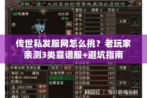 传世私发服网怎么挑?老玩家亲测3类靠谱服+避坑指南 传世私发服网怎么挑?老玩家亲测3类靠谱服+避坑指南