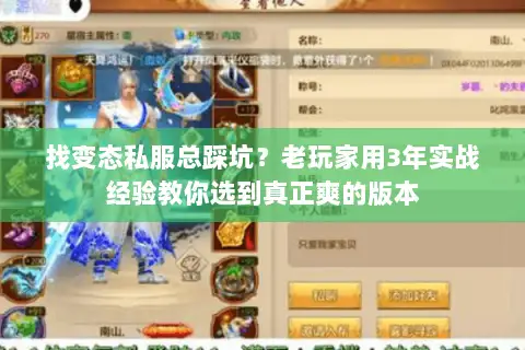 找变态私服总踩坑？老玩家用3年实战经验教你选到真正爽的版本