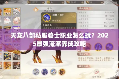 天龙八部私服骑士职业怎么玩？2025最强流派养成攻略