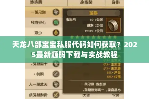 天龙八部宝宝私服代码如何获取？2025最新源码下载与实战教程