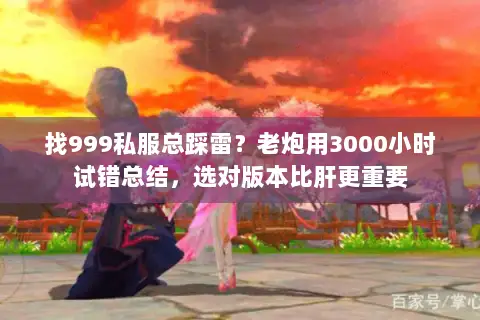 找999私服总踩雷？老炮用3000小时试错总结，选对版本比肝更重要