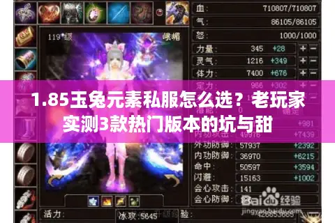 1.85玉兔元素私服怎么选？老玩家实测3款热门版本的坑与甜