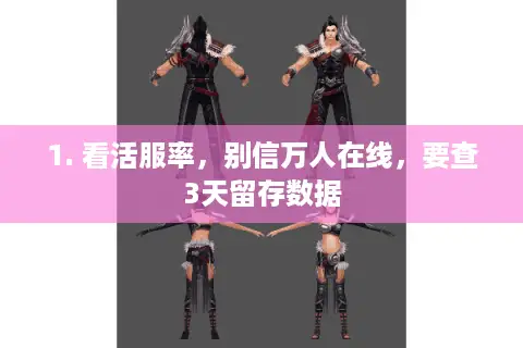 1. 看活服率，别信万人在线，要查3天留存数据