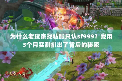 为什么老玩家找私服只认sf999？我用3个月实测扒出了背后的秘密