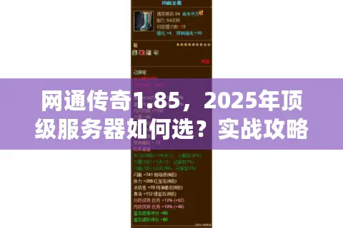 网通传奇1.85，2025年顶级服务器如何选？实战攻略一网打尽