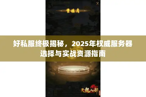好私服终极揭秘,2025年权威服务器选择与实战资源指南 好私服终极揭秘,2025年权威服务器选择与实战资源指南