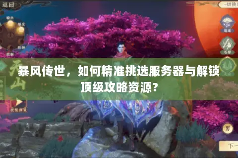 暴风传世，如何精准挑选服务器与解锁顶级攻略资源？