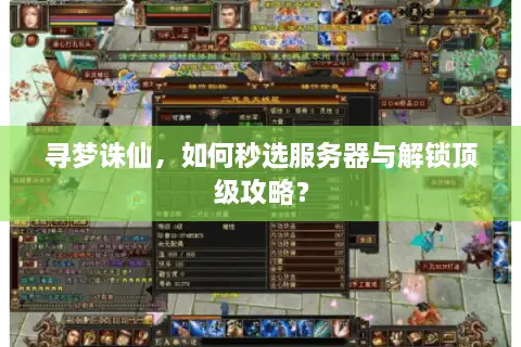 寻梦诛仙，如何秒选服务器与解锁顶级攻略？