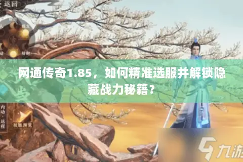 网通传奇1.85，如何精准选服并解锁隐藏战力秘籍？