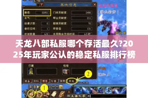 天龙八部私服哪个存活最久?2025年玩家公认的稳定私服排行榜