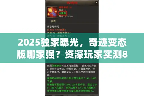 2025独家曝光，奇迹变态版哪家强？资深玩家实测8大安全下载渠道
