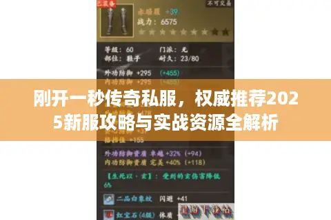 刚开一秒传奇私服，权威推荐2025新服攻略与实战资源全解析