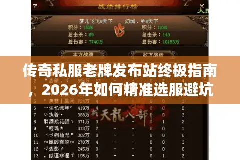 传奇私服老牌发布站终极指南，2026年如何精准选服避坑与资源速获？