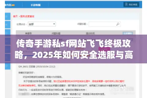 传奇手游私sf网站飞飞终极攻略，2025年如何安全选服与高效资源下载？