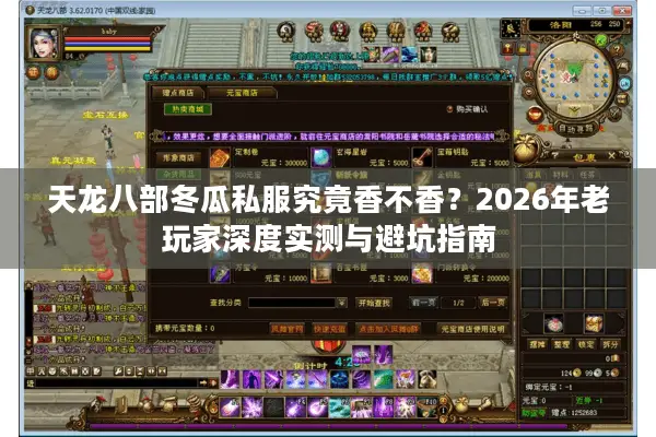 天龙八部冬瓜私服究竟香不香？2026年老玩家深度实测与避坑指南