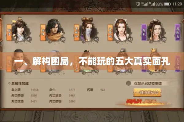 一、解构困局，不能玩的五大真实面孔