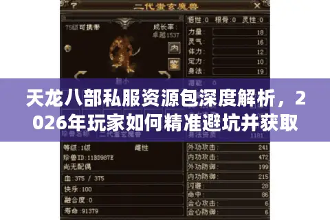 天龙八部私服资源包深度解析，2026年玩家如何精准避坑并获取独家版本？