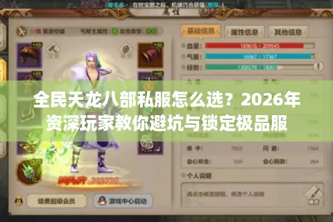 全民天龙八部私服怎么选？2026年资深玩家教你避坑与锁定极品服