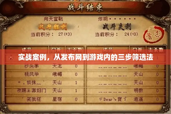 实战案例，从发布网到游戏内的三步筛选法