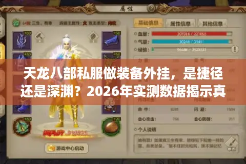 天龙八部私服做装备外挂，是捷径还是深渊？2026年实测数据揭示真相