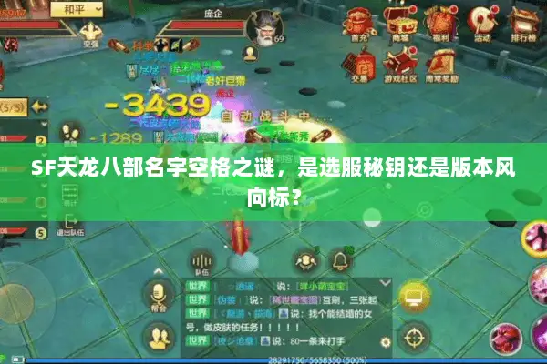 SF天龙八部名字空格之谜，是选服秘钥还是版本风向标？