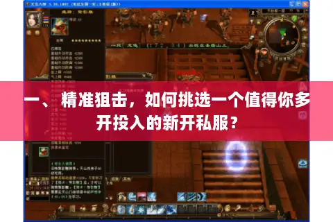 一、 精准狙击，如何挑选一个值得你多开投入的新开私服？