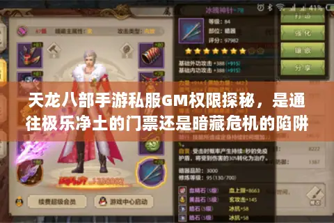 天龙八部手游私服GM权限探秘，是通往极乐净土的门票还是暗藏危机的陷阱？