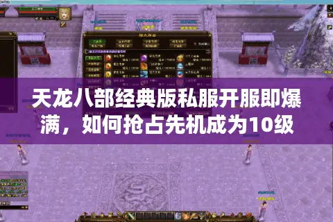 天龙八部经典版私服开服即爆满，如何抢占先机成为10级大佬？