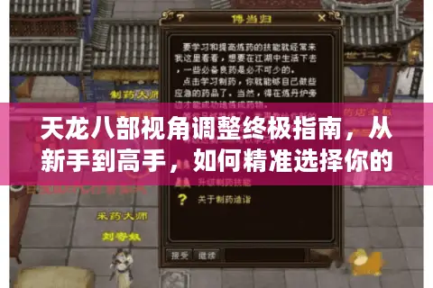 天龙八部视角调整终极指南，从新手到高手，如何精准选择你的江湖入口？