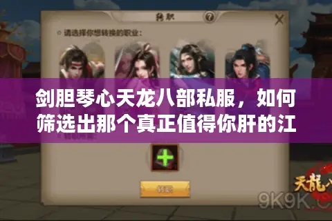 剑胆琴心天龙八部私服，如何筛选出那个真正值得你肝的江湖？