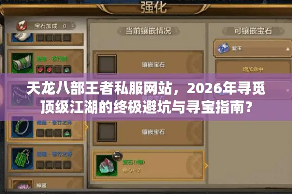 天龙八部王者私服网站，2026年寻觅顶级江湖的终极避坑与寻宝指南？