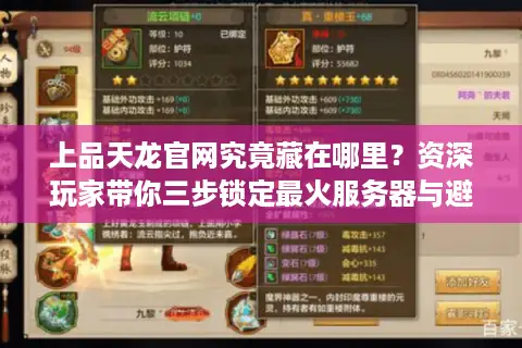 上品天龙官网究竟藏在哪里？资深玩家带你三步锁定最火服务器与避坑指南