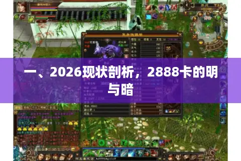一、2026现状剖析，2888卡的明与暗