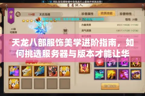 天龙八部服饰美学进阶指南，如何挑选服务器与版本才能让华服价值最大化？