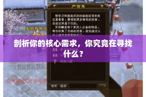 剖析你的核心需求，你究竟在寻找什么？