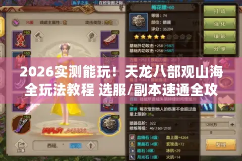2026实测能玩！天龙八部观山海全玩法教程 选服/副本速通全攻略
