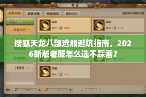 搜狐天龙八部选服避坑指南，2026新版老服怎么选不踩雷？