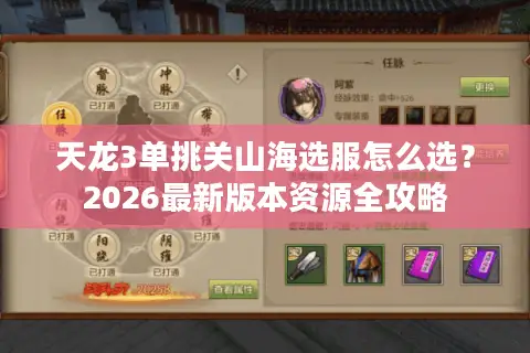 天龙3单挑关山海选服怎么选？2026最新版本资源全攻略