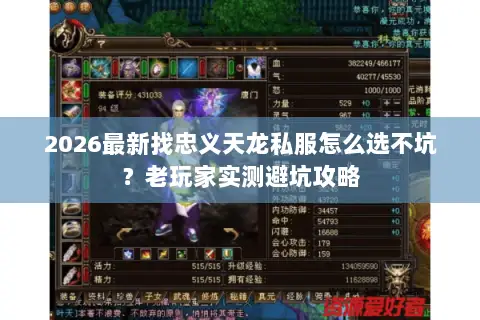 2026最新找忠义天龙私服怎么选不坑？老玩家实测避坑攻略