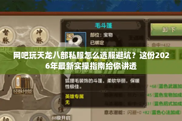 网吧玩天龙八部私服怎么选服避坑？这份2026年最新实操指南给你讲透