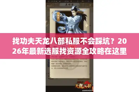 找功夫天龙八部私服不会踩坑？2026年最新选服找资源全攻略在这里