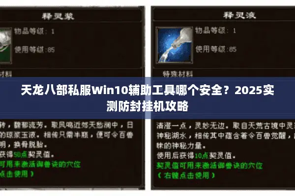 天龙八部私服Win10辅助工具哪个安全?2025实测防封挂机攻略 天龙八部私服Win10辅助工具哪个安全?2025实测防封挂机攻略