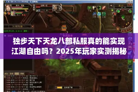 独步天下天龙八部私服真的能实现江湖自由吗?2025年玩家实测揭秘 独步天下天龙八部私服真的能实现江湖自由吗?2025年玩家实测揭秘