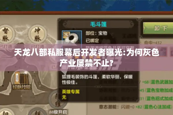 天龙八部私服幕后开发者曝光:为何灰色产业屡禁不止?